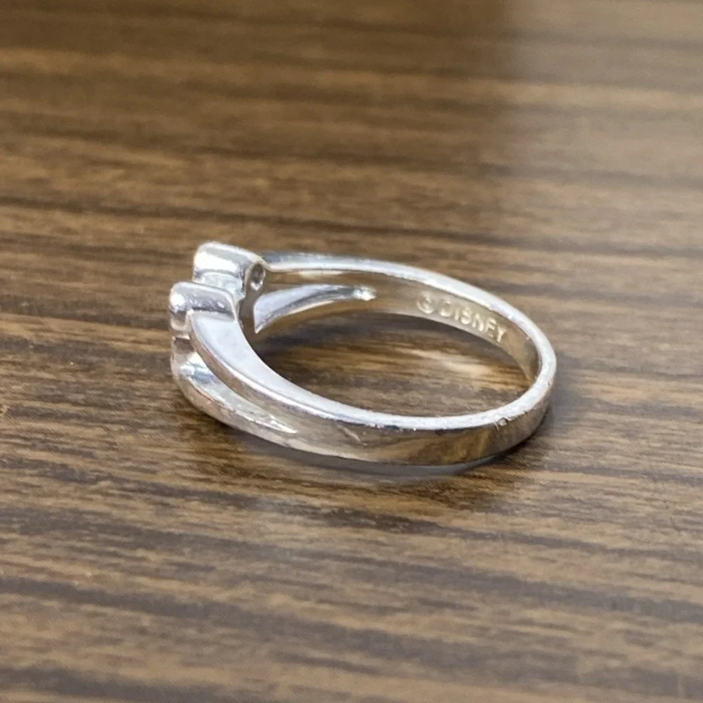 Vintage Disney Mickey Mouse 925 Sterling Silver Cubic Zirconia Band Ring Size 3 - Picture 12 of 14